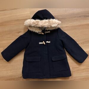 NWT. ZARA Kids Wool Blend Jacket, Navy, Size 4-5y